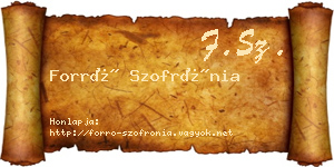Forró Szofrónia névjegykártya
